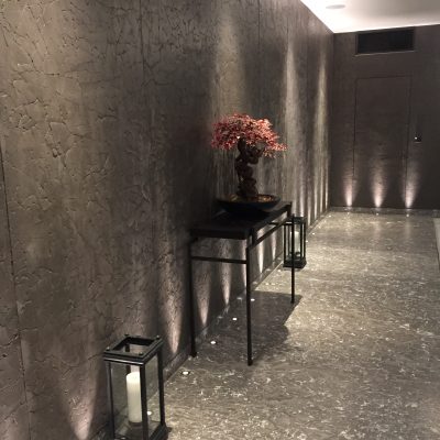 Side Board with Metal Wall